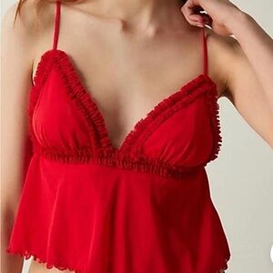Red Victoria's Secret Ruffle Trim Cami